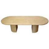 Solid Top Lacquered Goatskin Dining Table by Karl Springer