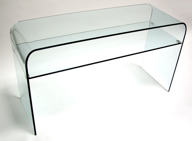 glass console shelf