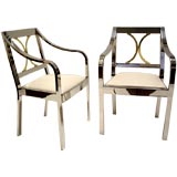 Pair of  "Regency Arm Chairs" Designed by Karl Springer