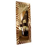 Large Beveled Mirror with Zebra Hide