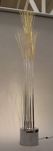 Late 20th Century Tall Illuminated Sculpture/Floor Lamp by Curtis Jere