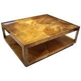 Lacquered Goatskin Coffee Table by Karl Springer