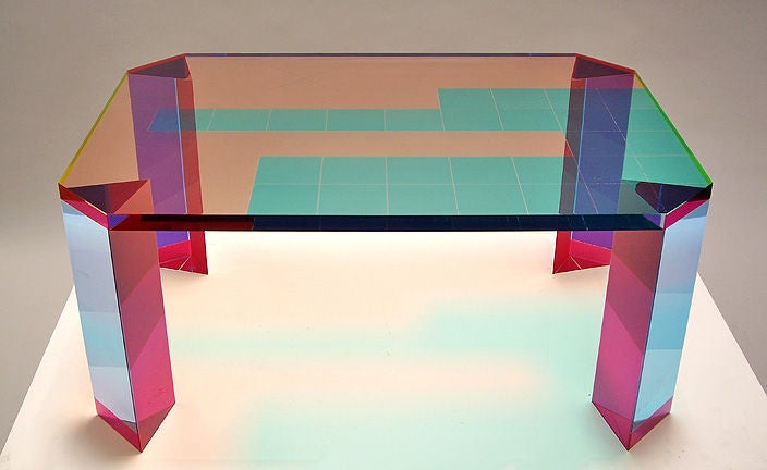 colorful acrylic coffee table