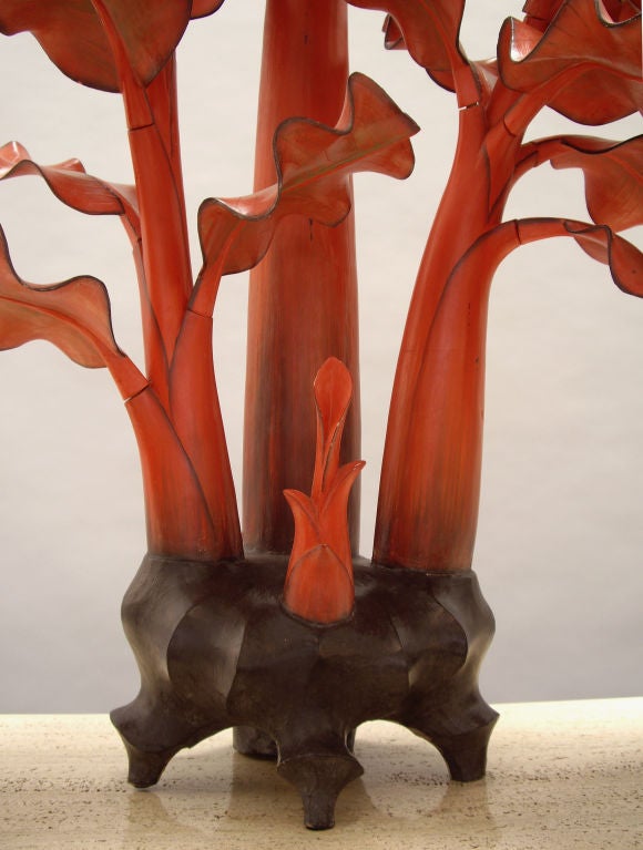 Balinese Carved Wood Banana Tree At 1stdibs Intricately Carved Wood Banana Tree Made In Sections That Disassemble