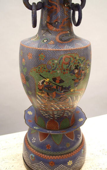 Pair of Large Cloisonne Table Lamps