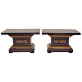 Pair of Carved Wood/Glass Tables from a Tony Duquette Interior Pair of Carved Wood/Glass Tables from a Tony Duquette Interior