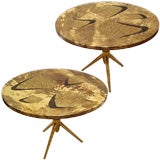 Aldo Tura: Pair of Lacquered Goatskin Tables