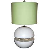 Plaster and Perspex Spherical Table Lamp