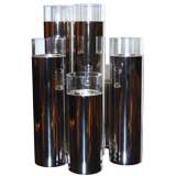 Set of 6 Charles Hollis Jones Polished Chrome Vases