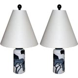 Pair of Graphic Table Lamps by Ernestine
