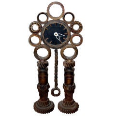Vintage Machine Age "Gear" Table Clock