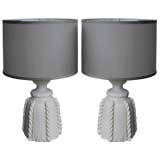 Pair of Italian Ceramic "Tassel" Table Lamps