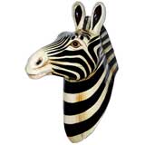 Sergio Bustamante Papier Mache Zebra Head
