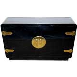 Mastercraft Black Lacquer Asian Inspired Cabinet