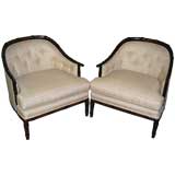 Pair of Slipper Chairs with Faux Bamboo Frames