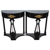 A Fantastic Pair of Demilune Consoles by Maison Jansen