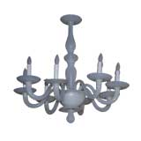 Opaque White Italian Glass Chandelier