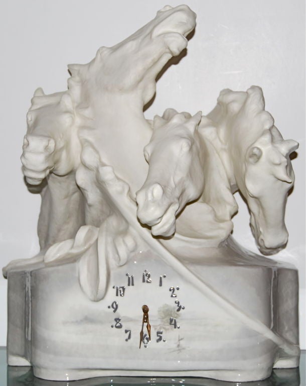 French Porcelain Horse Clock at 1stDibs