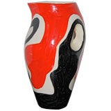 Painted Ceramic Pitcher by Roland Brice