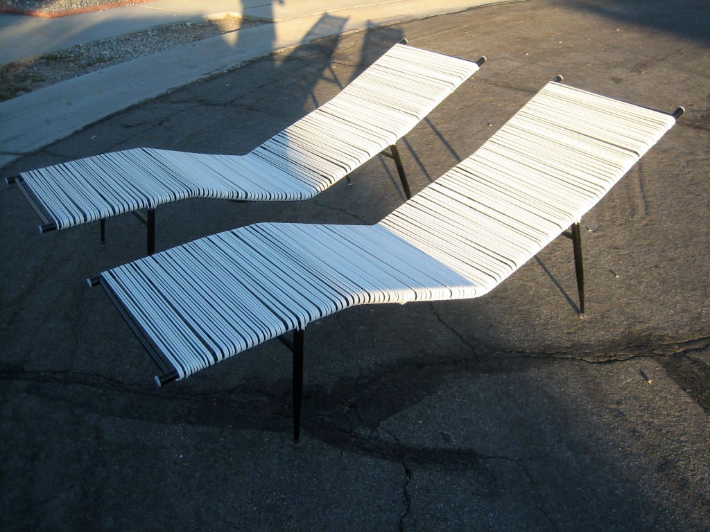 Pair of "Countour Lounge" Chaises by Mallin