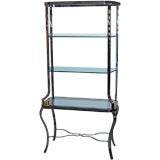 Glamorous Chrome Etagere with Brass Accents