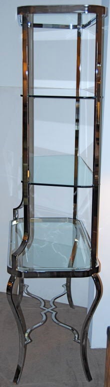 Glamorous Chrome Etagere with Brass Accents
