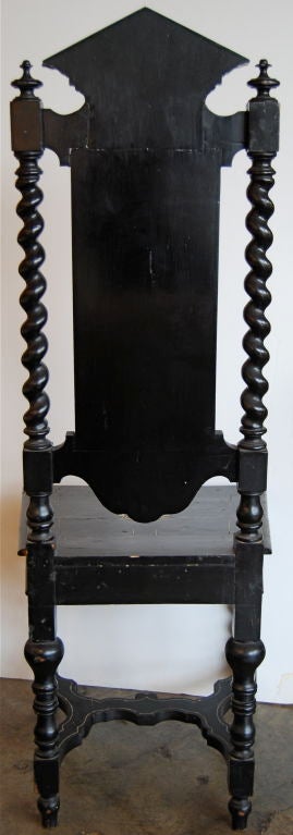 Ebony Renaissance Revival chair with Ivory Inlay 2