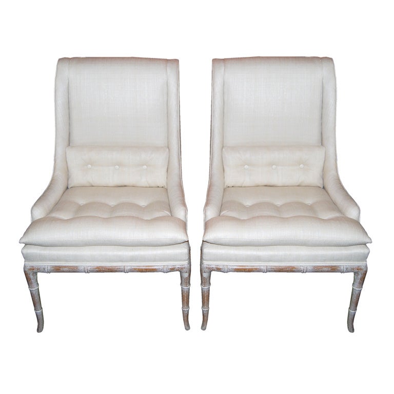 Custom Robsjohn Gibbings High Back Chairs