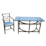 Fantastic Oil Rubbed Brass Lions Head Desk and Chair