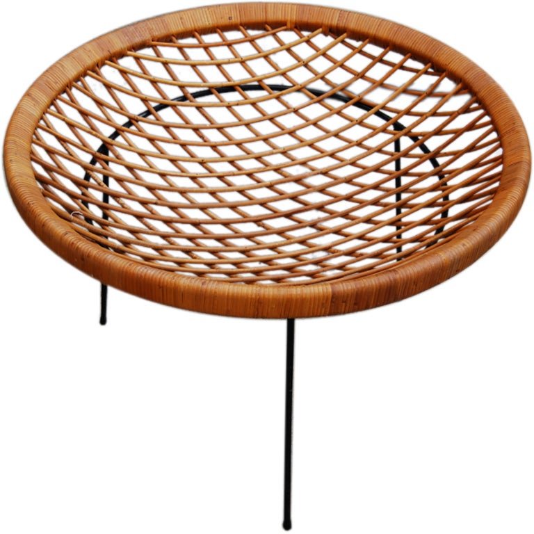 French Iron and Rattan "Catch All"