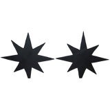 Black Iron Star Andirons