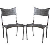 Pair of Dan Johnson "Gazelle" Chairs in Polished Aluminum