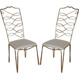 Pair of René Drouet Gilded Chairs