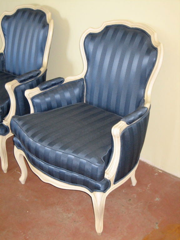 Maison Jansen Blue Lounge Chairs