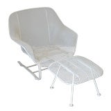 Russell Woodard Outdoor Lounge Chair and Ottoman