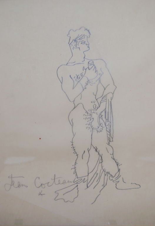 French Jean Cocteau Homoerotic Drawing, Collection of 13 For Sale