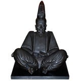 Massive Bronze Seated Japanese Priest
