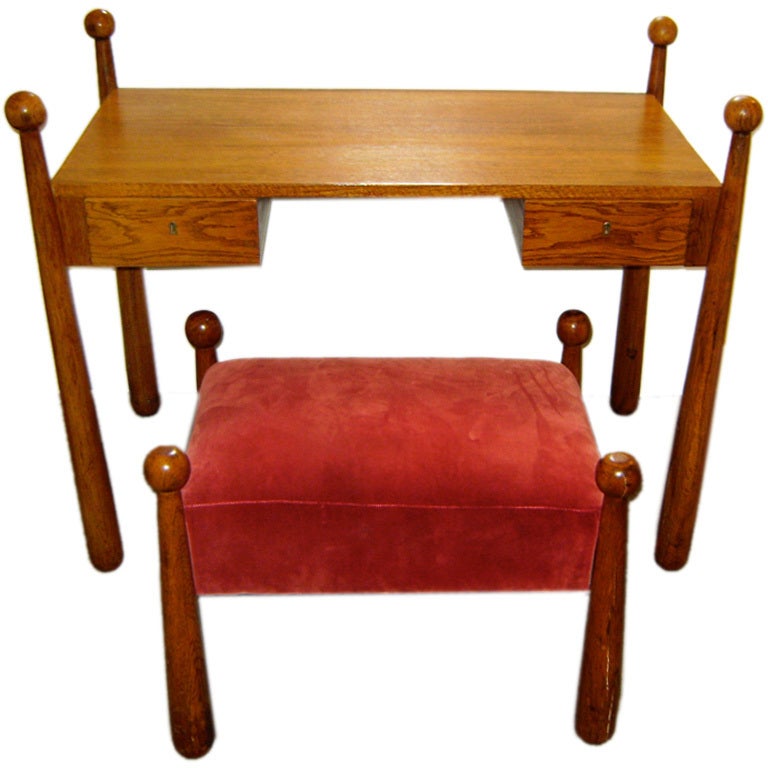 Jean Royere "Quilles" Desk and Stool