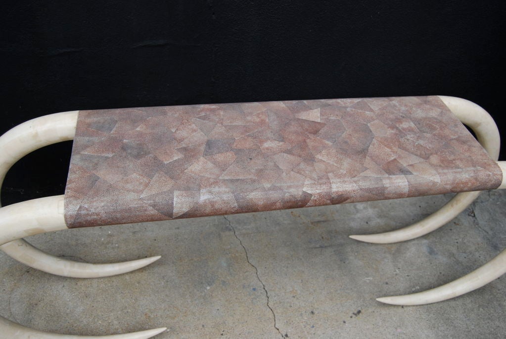 Gorgeous Shagreen and Tessellated Bone Console by Maitland Smith