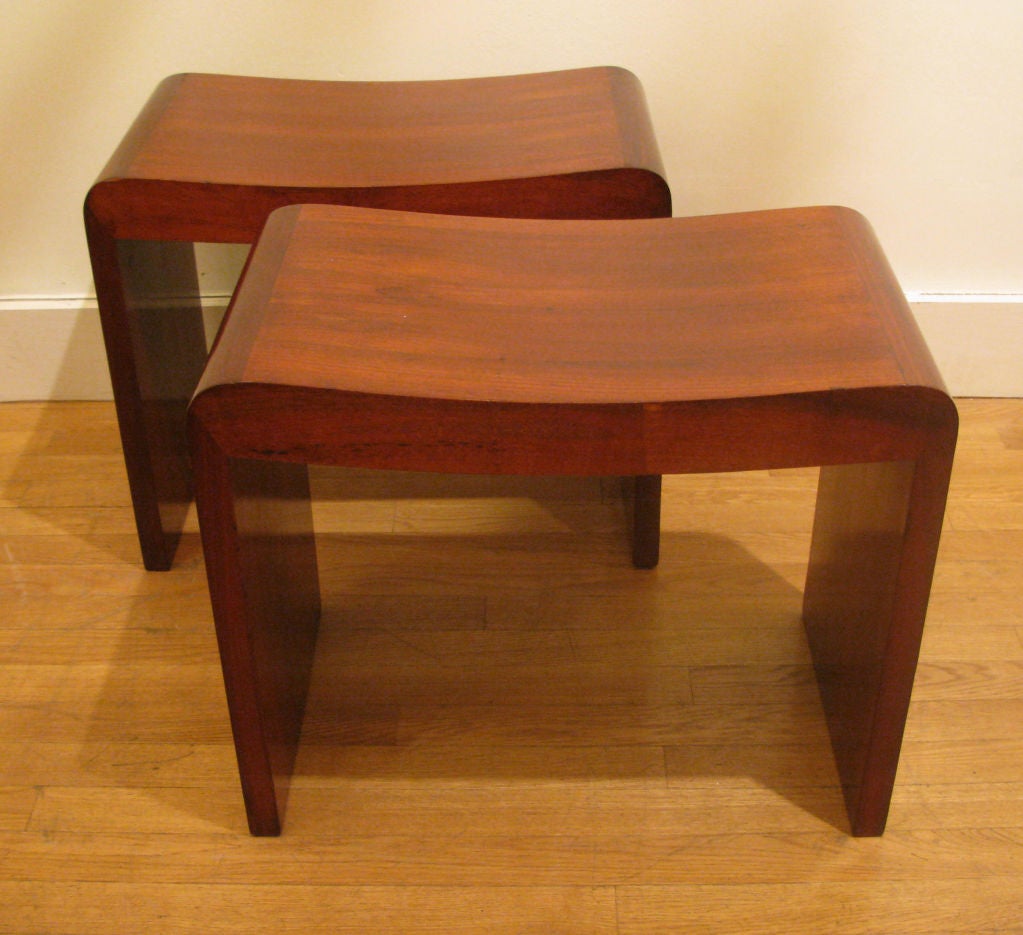 Pair of Italian 'Radica Noche' 1940's Stools