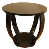 Stylish French 1940's Lacquered Mahogany Gueridon