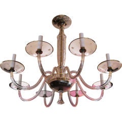 8-Arm Murano Glass Chandelier with Star Motif