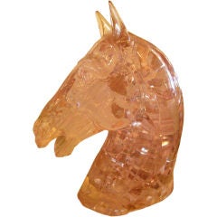 Tinted Lucite Sculpture of classic equestrian head.