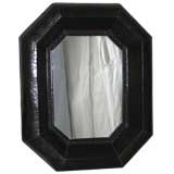 #4238 Pair of Octagonal Leather  Framed Mirrors
