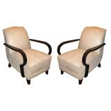 #3930 Pair of French Deco Bergere Chairs Attributed to: D.I.M.