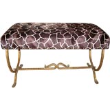 #4025 'Rene Prou' Style French 1940's Gilt Metal Bench