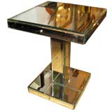 #4026 Geometric Mirrored Side Table