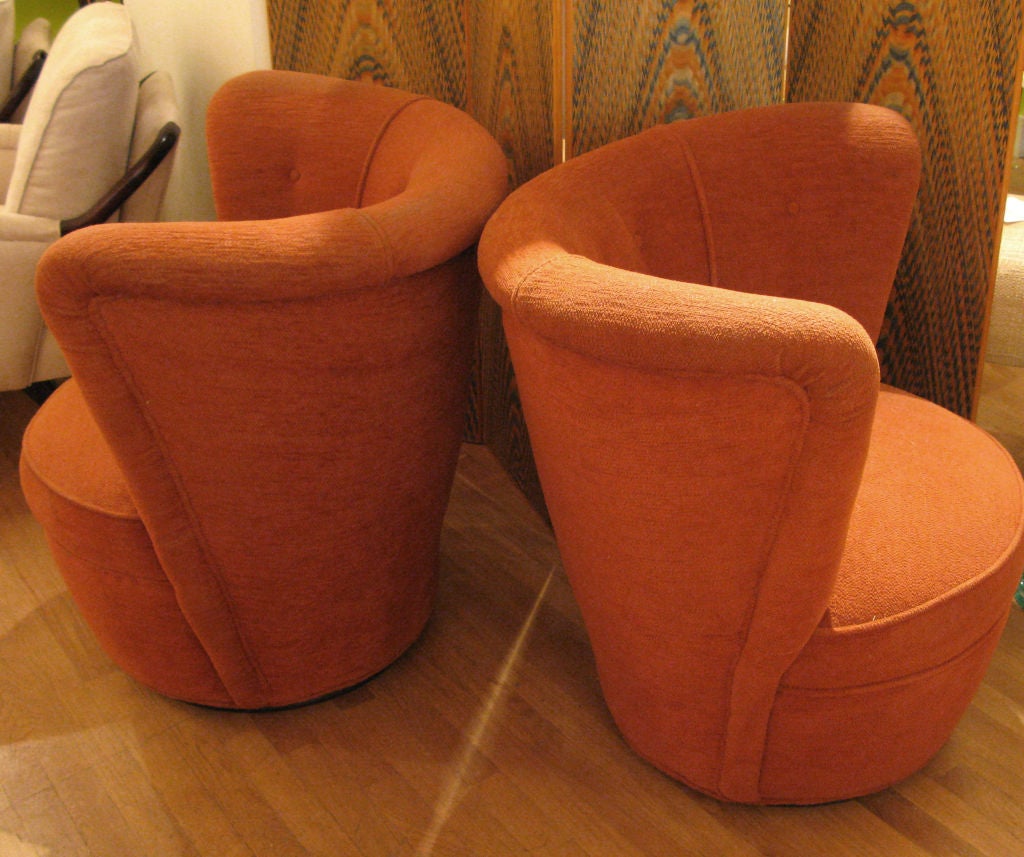 Pair of American 1960's "Poof" Barrel Chairs.
