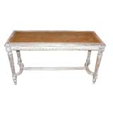 Louis XVI Style Painted Caned Bench