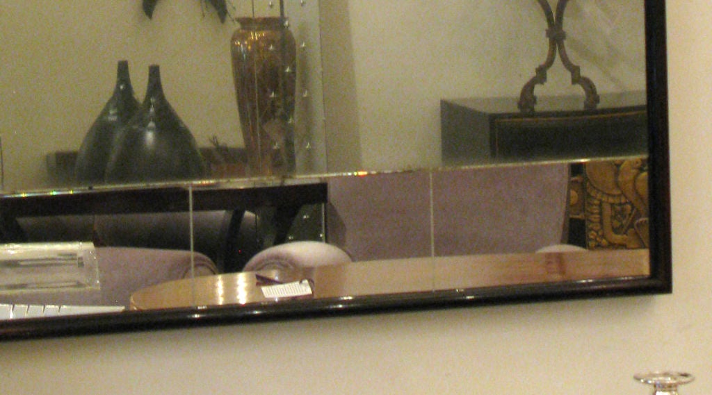 Lacquered Mahogany Framed Mid-Century Modern Mirror